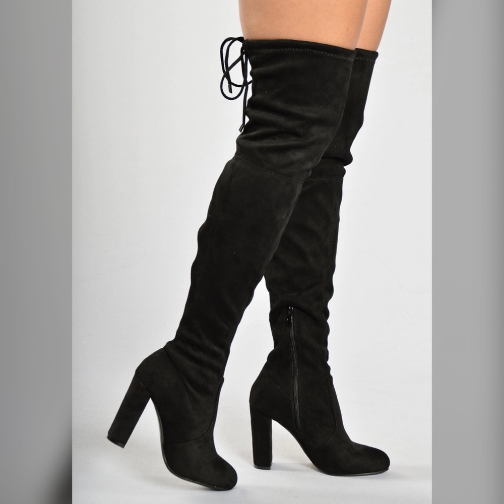 Black Thigh High Boots